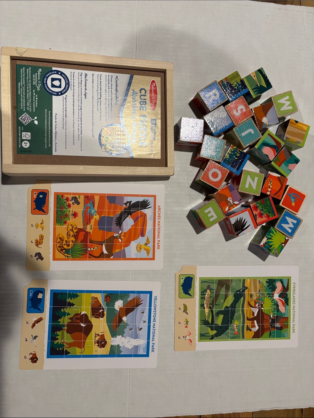 Melissa & Doug Wooden Alphabet Animal Cube Set - block puzzle